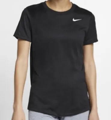 Buy Nike Womens  Miler Sdi Uniform Running Top T-shirt Brand New Size 8 Xs Black • 9.99£