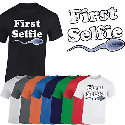 Buy My First Selfie Mens T-Shirt Funny Novelty Joke Offensive Unisex Gift Tshirt • 8.99£