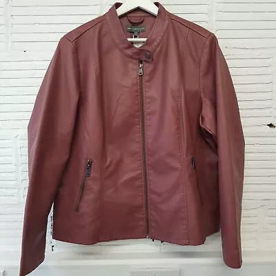 Buy Only Carmakoma Mulberry Faux Leather Jacket - Size M • 20£