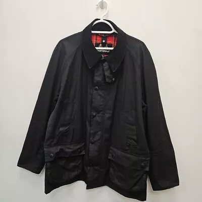 Buy Barbour Men's Ashby Wax Waterproof Black Country Jacket Coat Red Tartan Size XL • 129.99£