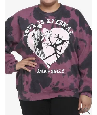 Buy Nightmare Before Christmas Jack Sally Tie-Dye Girls Sweater Crewneck NEW Disney • 12.06£