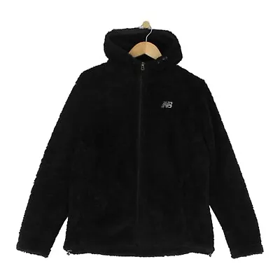 Buy New Balance Teddy Fleece Jacket Black Regular Hooded Womens Size M • 27.99£
