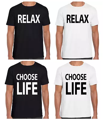 Buy Choose Life Frankie Says Relax 80's Printed T-shirt White Black Wham Unisex • 5.72£
