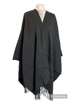 Buy Murray Brothers Lambswool Black Cape Shawl Scarf Jacket One Size Scotland • 52.28£