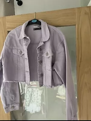 Buy Womens Lilac Cropped Denim Jacket  • 5£