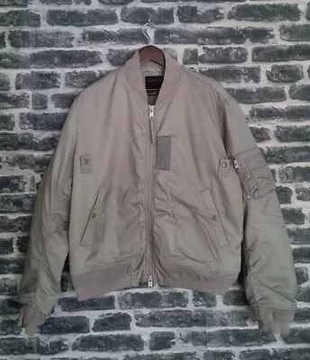 Buy AllSaints - Men's Henson Bomber Jacket In Light Grey, Size Large • 75£