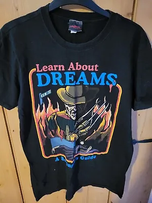 Buy A Nightmare On Elm Street Freddy Krueger Learn About Dreams Black T Shirt Size M • 7.99£