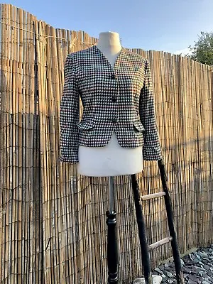 Buy ZEKI London Vintage Multicolour Tweed Dogtooth Fitted Short Blazer Jacket 12 • 24.95£