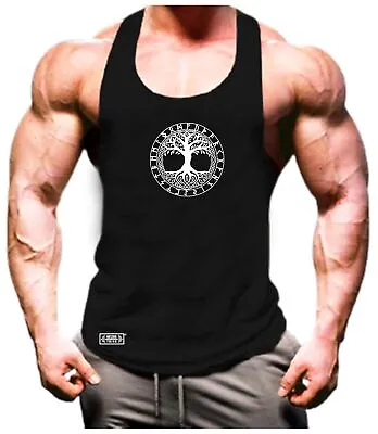 Buy Yggdrasil Vest Gym Clothing Bodybuilding Workout Vikings Tree Thor Men Tank Top • 6.99£