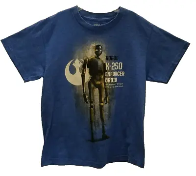 Buy Star Wars Rogue K-2s0 Enforcer Youth T-shirt Ss Round Crew Neck Blue Sz S #3803 • 3.94£