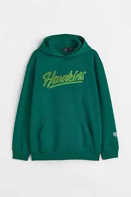 Buy H M Stranger Things Hawkins Green Hoodie Size XL • 23£