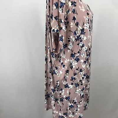 Buy J. Jill Wearever- Women's Large - Mauve Floral Short Sleeve V Neck Top Shirt • 14.46£