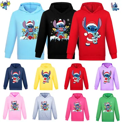 Buy Kids Boys Girls Christmas Stitch Hoodies Jumper Sweatshirt Long Sleeve Pullove • 8.49£