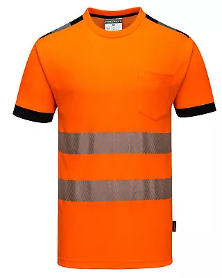 Buy Hi Vis T Shirt High Visibility Top Orange Yellow Short Sleeve By Portwest  T181 • 16.99£