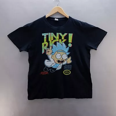 Buy Rick And Morty T Shirt Blue Large Tiny Rick Graphic Print Cotton Mens • 8.54£