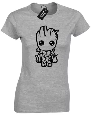 Buy Guardians Groot Baby Cartoon Ladies T Shirt Cool Rocket Galaxy Christmas Gift • 7.99£