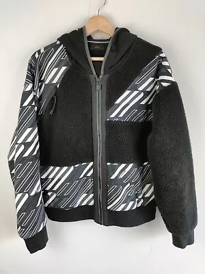 Buy Superdry Black & White Full Zip Polar Teddy Fleece Hoodie - Women's UK Size 14 • 24.95£