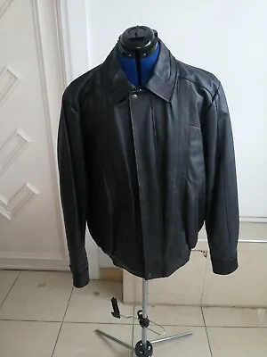 Buy Classic Men Black Real Leather Zipped Jacket Gents Fashion Top Size Medium UK • 44.99£
