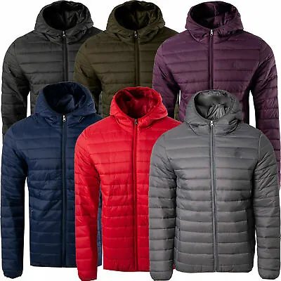 Buy Soul Star Mens Quilted Jacket Hooded Padded Bomber Warm Bubble Puffer Puffa Coat • 22.99£
