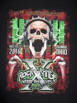 Buy 2016 Rock The Range Concert MEGADETH ROB ZOMBIE DISTURBED STEEL PANTHER 2X Shirt • 61.42£