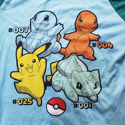 Buy Pokémon Pikachu Charmander Squirtle Child Yellow Short Sleeve T-Shirt Large (10) • 4.72£
