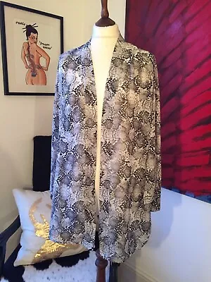 Buy Snake Skin Pattern Chiffon Kimono Top Jacket Ladies Size M • 10.19£