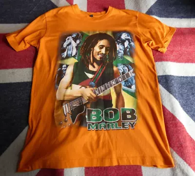 Buy Bob Marley T Shirt Mens Large Orange  Music Graphic Print Tee Adult Reggae • 8£