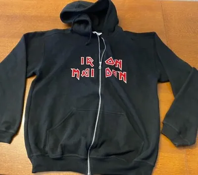 Buy Iron Maiden Rare Official Original Embroidered Iron Maiden Logo Fan Club Hoodie • 104.56£