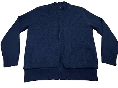 Buy Emanuel Ungaro Medium Black Knit Chunky Jacket Teddy/fleece Lined Full Zip • 19.99£