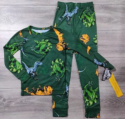 Buy Jurassic Park Pajamas Medium 8 Green Dinosaur Snug-Fit Soft Shirt Pant Boys • 13.30£