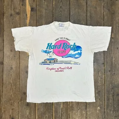 Buy Hard Rock Cafe T-Shirt Orlando Vintage USA Graphic Tee, White, Mens Large • 25£