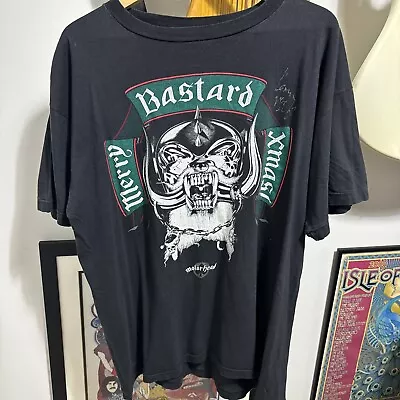 Buy Autographed Lemmy Motorhead Merry Bastard Xmas 1989 Tour T Shirt • 7.16£