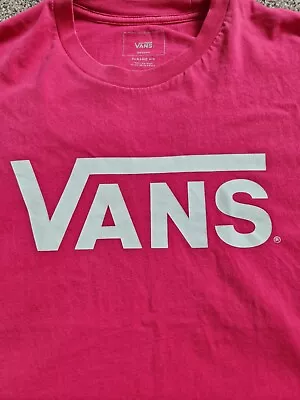 Buy Mens Pink Vans Tee Tshirt Size M • 9.99£