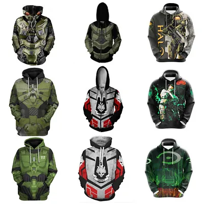 Buy Halo Infinite 3D Hoodies Cosplay Master Chief Adult Sweatshirt Jacket Costumes • 16.68£