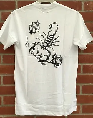 Buy Mens Swallows & Daggers T-shirt Bnwt Sizelarge White Black Scorpion Rose Design  • 8.99£