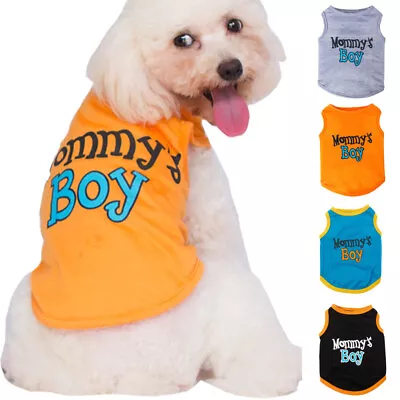 Buy Summer Pet Dog Vest Shirt,Puppy T Shirt🌸Mommy's Boy🌸Clothes Cat Jacket Jumper • 4.19£