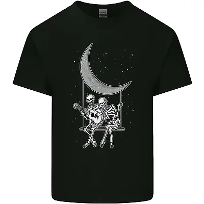 Buy Skeletons On The Moon Playing Guitar Mens Cotton T-Shirt Tee Top • 8.75£