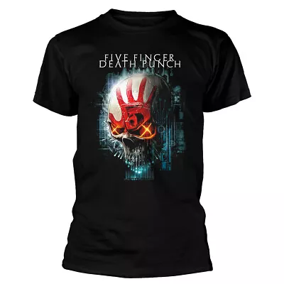 Buy Five Finger Death Punch Interface Skull Black T-Shirt NEW OFFICIAL • 16.59£