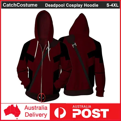 Buy Marvel Deadpool Hoodie 3D Printed Sweatshirt Pullover Zipper Jacket Coat Unisex • 24.64£