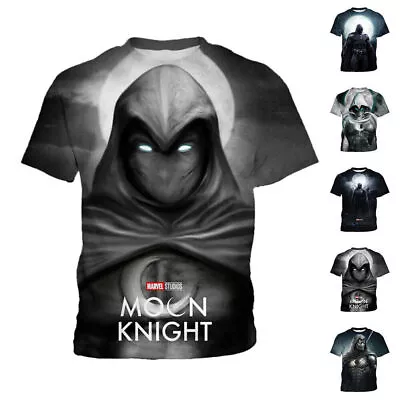Buy Moon Knight T-Shirt Kids Boys Girls Short Sleeve Shirts Summer Tops Black Grey • 9.97£