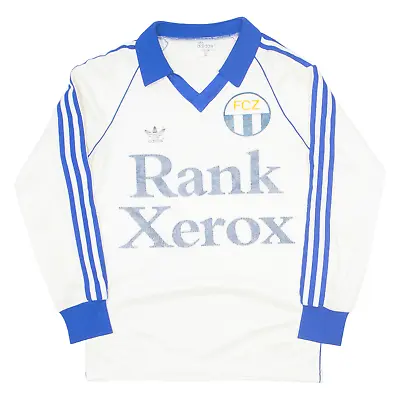 Buy Vintage ADIDAS FC Zurich 1981-82 Mens Football Shirt T-Shirt Cream Collared S • 454.99£