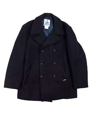 Buy Le Glazik Classic Vintage Double Breasted Wool Pea Coat / Jacket Size L / EU50 / • 149.99£