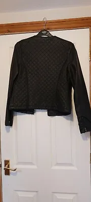 Buy Warehouse Ladies Black Faux Leather Jacket Size 10 • 20£