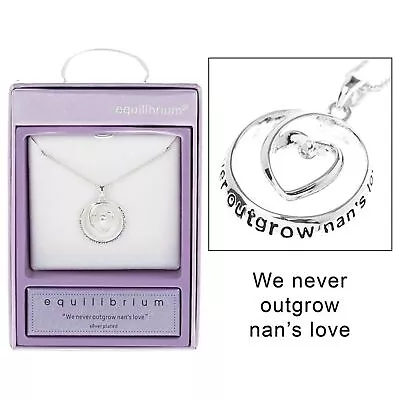 Buy Equilibrium Silver Plated Heart Circle Necklace Nan Jewellery New • 14.19£