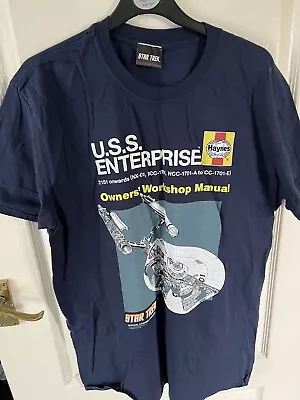 Buy Star Trek Haynes Manual USS Enterprise T Shirt XL • 4.99£
