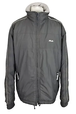Buy FILA Grey Padded Jacket Size L Mens Full Zip Outerwear Outdoors Menswear • 10.48£
