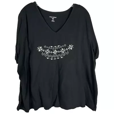 Buy Dreams Co Roamans Plus Size 3X 30W 32W Top Sleep Pajamas Black Short Sleeve 194 • 14.41£