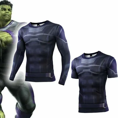 Buy Avengers Endgame Hulk T-Shirt Cosplay Quantum War 3D Printed Compression T-Shirt • 15.60£