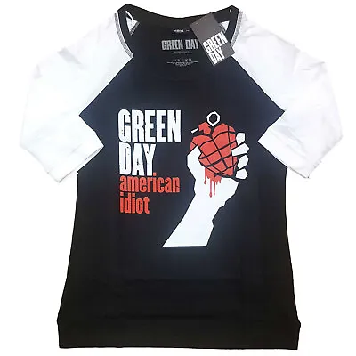 Buy Green Day American Idiot 3/4 Length Raglan Womens Fitted Shirt OFFICIAL • 13.79£