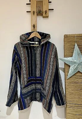 Buy Funky Threads Indian Tribal Aztec Woven Cotton Oversized Hoodie Zip Jacket Sz M • 39.95£